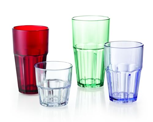 G.E.T. 9922-1-CL-EC 22 oz. Clear Tumbler, SAN Plastic Bahama Tumblers (Pack of 4)