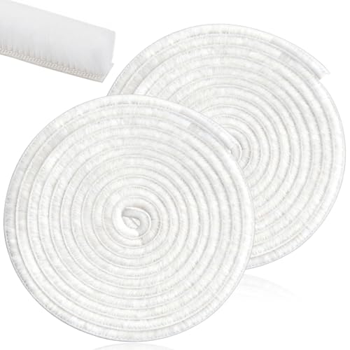 Supkiir 65.6Ft Brush Weather Stripping, 0.4" WideX0.6 Thick Door Seal Brush, Self Adhesive Window Insulation Seal White Weatherstrip Brush for Soundproofing Dust-Proof Waterproof Windproof