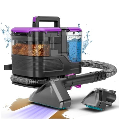 Portable Carpet Cleaner & Upholstery Cleaner Machine - 21Kpa Carpet Cleaner Machine, Self-Cleaning, Deep Cleaner for Pet Stains, Cars, Couch, Rug, Furniture with Dual Brush, Large Tank, Purple