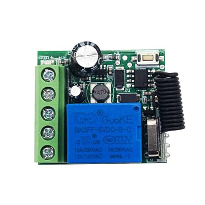 QIACHIP DC 5V 6V 9V 12V 24V 60V Wireless Remote Switch 433Mhz 1 Channel Relay Receiver Momentary Toggle with 4 Transmitter for Gate Door,LED,Car - style: 1 receiver+ 4 transmitters