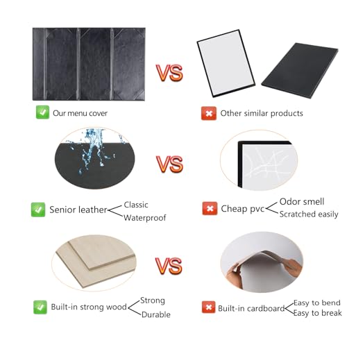 Table Tent Triangle 3 View Menu Covers, Leather Menu Holder with Angled Corners for Restaurant, Cafes, Bars (1 Pack / 9'' × 4'' inch) - size: 3.5x8.5 inch/1 pack