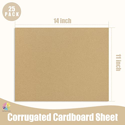 Mat Board Center 25 Pack 11x14 Corrugated Cardboard Sheets 1/8" Flat Pads - color: Brown, size: 11x14