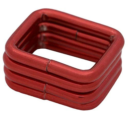 BIKICOCO Metal Rectangle Ring Buckles Square Strap Webbing Belt Rings for Bag Purse Non Welded 3/4 x 5/8 Inch - color: Red X 50 Pcs