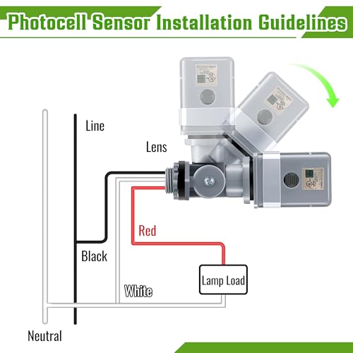 4 Pack Photocell Sensor for Outdoor Lights, 120VAC 50/60 Hz