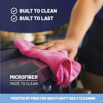 MW Pro Microfiber Cleaning Cloth | Brown | 12 Pack | 16” x 16” | Coffee, Barista, Espresso Towels - Clean, Dust, Polish, Scrub, Absorbent - color: Brown