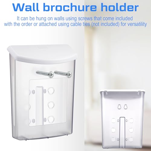Menkxi 3 Pcs Estate Brochure Box Wall Mount Waterproof Flyer Holder, White - color: White