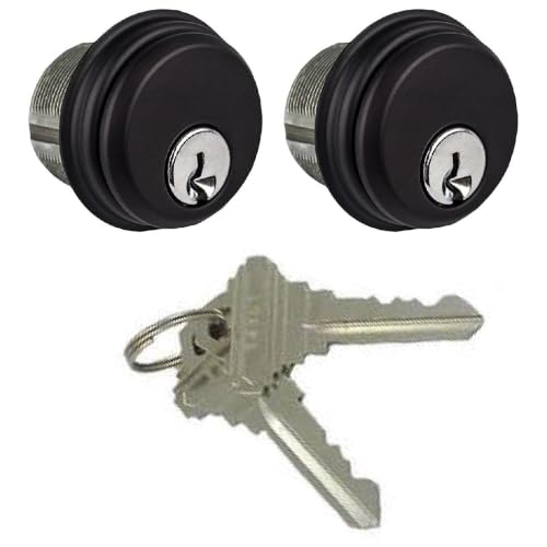 Pacific Doorware Commercial Mortise Lock Cylinder, Bronze, 2 Pack - color: Duronotic Bronze, size: 2 Pack, style: Keyed Cylinder