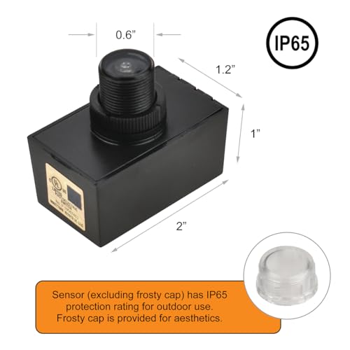 YCA1030 Dusk to Dawn Sensor, Hard-Wired Post Eye Photocell Sensor for Outdoor Lights, Automatic Light Control Switch, UL Listed (Pack of 2) - size: 2 Pack