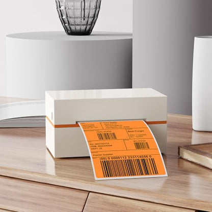 Orange Thermal Labels 4 × 6 Inch Waterproof Vinyl Stickers 250 PCS - color: Orange