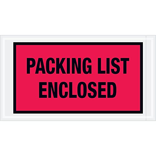 5 1/2 x 10" Red "Packing List Enclosed" Envelopes