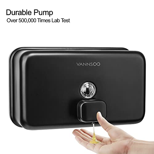 Wall Mounted Commercial Soap Dispenser Bathroom, Horizontal Black - color: Horizontal Black