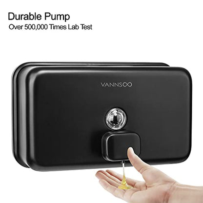 Wall Mounted Commercial Soap Dispenser Bathroom, Horizontal Black - color: Horizontal Black