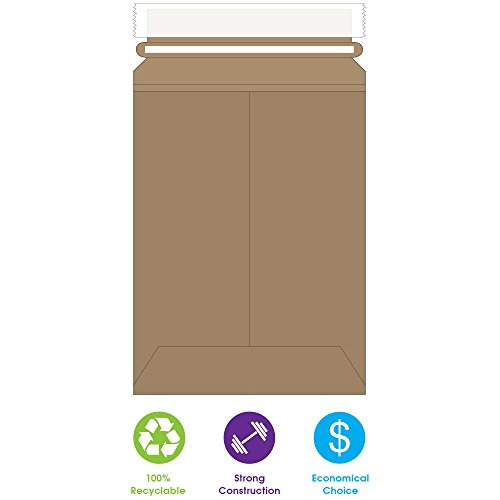 BOX USA Rigid Mailers 18" x 24" (50-Pack) - Kraft Mailer Envelopes for Oversized Posters, Artwork, Presentation Prints - Stay Flat