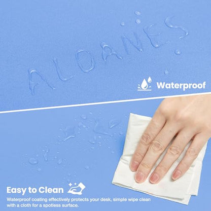 ALOANES Non-Slip Extended Mouse Pad Office&Home Desk Mat Stitched Edge - color: Blue, size: 31.5L x 11.8W inches