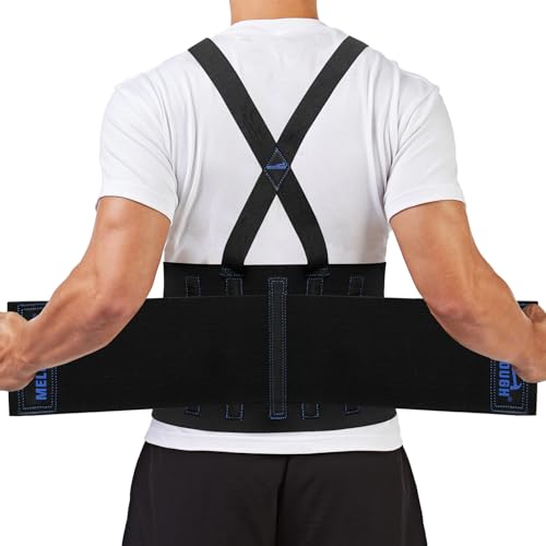 MELOTOUGH Back Brace for Men Lifting,Work Back Brace with Adjustable Shoulder Straps,Lower Lumbar Support for Heavy Lifting,Construction, Warehouse L/XL,Christmas Gifts for Men - size: X-Large