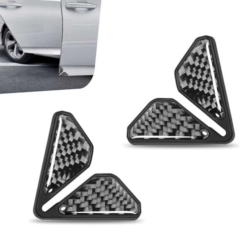 Car Door Corner Protector Edge Guards, Carbon Fiber Decorative Anti-scratch Anti-collision Buffer Pad, Embedded Self-adhesive Tightly Wrapped Soft Protective Cover, for Most Cars (Black) - color: Black