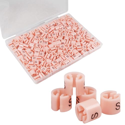 150Pcs Clothes Hanger Size Color-Coding Garment Size Markers - color: Pink-s