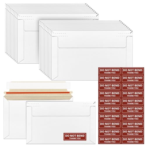 20 Pack 7x4.35 Inch Rigid Mailers,Self Seal Rigid Envelopes,White - color: White, size: 7x4.35 Inch