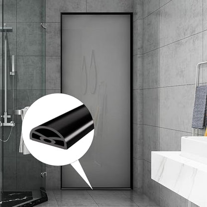39” Black Shower Threshold Water Dam Stopper for Dry Wet Separation - color: Black, size: 39inch