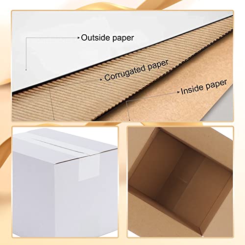 Calenzana 8x6x6 Shipping Boxes Set of 40, White Corrugated Cardboard Box for Mailing Packing Gifts Small Business - size: 8x6x6, style: 40 Pack