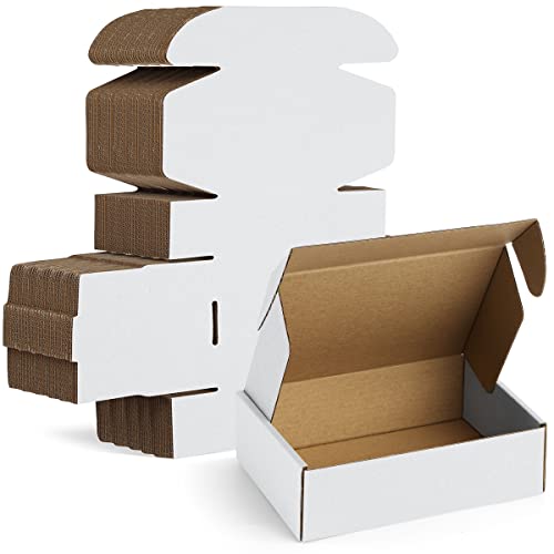 Famagic Small Packaging Boxes 25 Pack 7x5x2 Inches- White Cardboard Shipping Boxes, Corrugated Mailer Boxes for Small Business, Mailing Boxes for Packaging, Bulk - color: White, size: 7x5x2" 25pcs