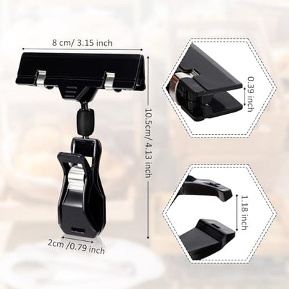 Honeydak 50 Pcs Black Sign Holder Clips Bulk for Retail Display