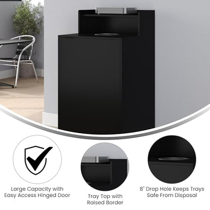 Flash Furniture Trash Can Enclosure, 32 Gallon, Black - color: Black