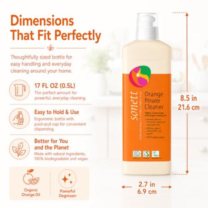 Sonett Orange Power Cleaner, Concentrated Degreaser, 1-Pack (17 Fl Oz)