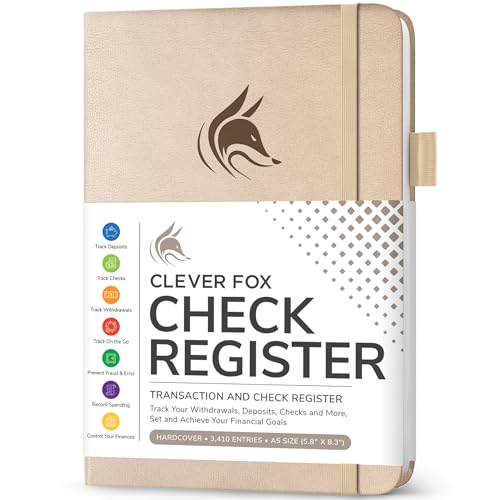 Clever Fox Check Register Book, Checkbook Ledger, 5.8x8.3 Seashell - color: Seashell, size: A5 (5.8'' x 8.3'')