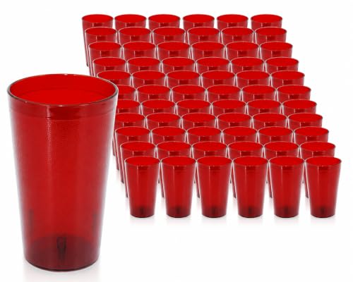 New Star Foodservice Restaurant-Grade Beverage Tumblers, Red, 16 oz