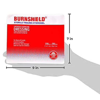 Burnshield Sterile Emergency Burn Dressing 8"x8" (20cm x 20cm) Cools The Burn