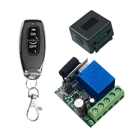 QIACHIP DC 5V 9V 12V 24V 48V Wireless Remote Switch 433Mhz 1-Channel Relay Receiver with 1 Transmitter for Door Access Controls - style: 1 receiver + 1 transmitter