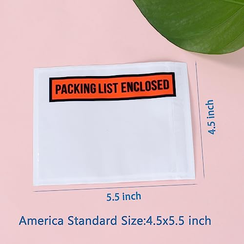 100 PCS 4.5"x 5.5" Packing List Envelopes - Self-Adhesive Shipping/Mailing Pouch Enclosed Bags for Packing Slips Invoice Label… - style: 100 -Printing