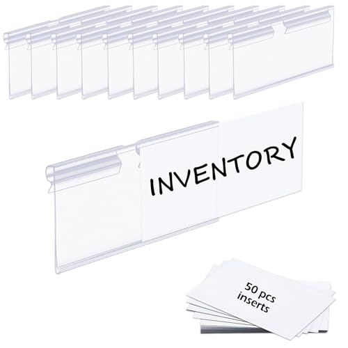 50PCS Basket Bin Labels Clip On,ChanQnTon Clear Plastic Label Holders for Storage Bins, Wire Shelf Price Tags,Merchandise Display Signs,50PCS 7X4CM Paper Inserts Included.(Size:2.76x1.57inch/7x4cm) - size: 7x4.2cm/2.76×1.65 inches