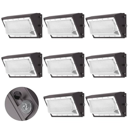 AIKVSXER 160W LED Wall Pack Light, 25600LM 6000K Dusk to Dawn Sensor, 8Pack