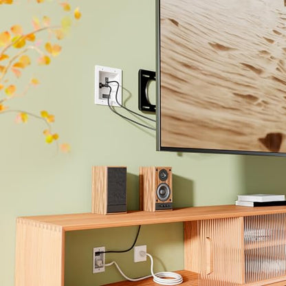 Mount-It in-Wall TV Cable Management Kit, USB-C, Dual Outlet, Cord Hider - style: Dual Outlet + USB – 5ft External / 9ft In-Wall