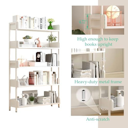 OSCHF Wide Open Shelf Bookcase, 3-Tier, Warm White - color: White, size: 3-Tier
