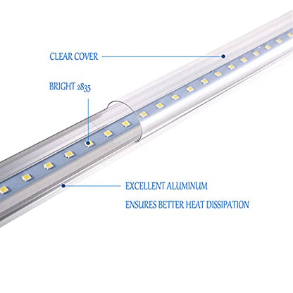 T8 LED Light Tube 4 ft 22W 6000K 85-265V Double-Ended Bypass Ballast Clear Cover G13 Lighting, 10-Pack - color: 6000k(cold White), size: 10 Count (Pack of 1)