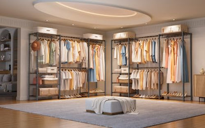 Expandable Closet System Heavy Duty Clothes Rack for Hanging Clothes