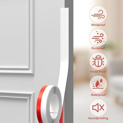 Weather Stripping, 2 in x 36 ft White Silicone Door Seal Strip - color: White, size: 2 Inch x 36 Feet