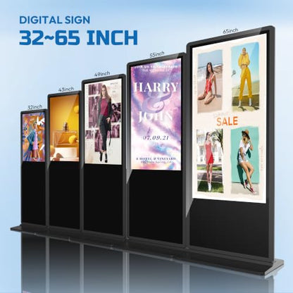 HARZHI 55 Inch Digital Signage Kiosk, 4K Touchscreen Floor Standing Advertising Display with IPS LCD Screen, Android OS and Auto Media Player - size: 55''_touchscreen