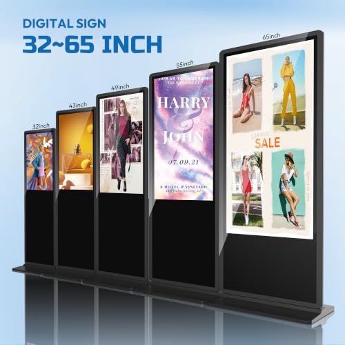 43 Inch Digital Signage Kiosk, 4K Touchscreen Floor Standing Advertising Display with IPS LCD Screen, Android OS and Auto Media Player - size: 43''_touchscreen