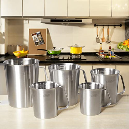 Newness 2 Cup Stainless Steel Measuring Cup, Metal Measure Cup, 16 Oz,0.5 L - size: 16 OZ (2 Cup, 500 ML)