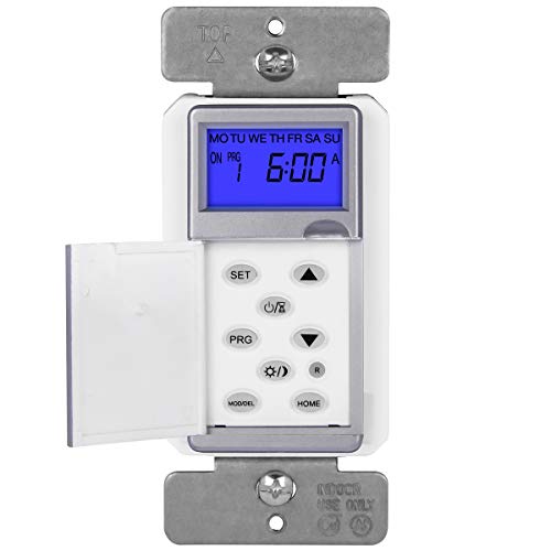 TOPGREENER Digital Astronomic Timer Switch, 7-Day Programmable Sunrise Sunset, Single Pole or 3-Way, Neutral Wire Required, 120VAC, UL Listed, TGT01-H-SV, Silver - color: Silver, size: Old Version