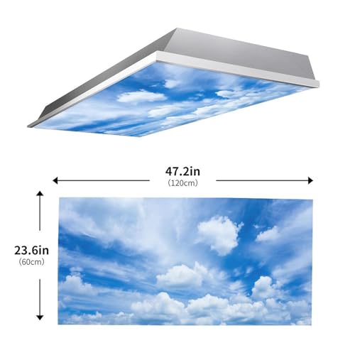 2Pcs Fluorescent Light Covers, Beautiful Clouds Magnetic Light Shield for Classroom Office Home, 2 x 4 ft - color: Color-14