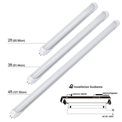 LightingWill LED T8 Light Tube 4FT, Warm White 3000K-3500K, Dual-End Powered Ballast Bypass, 2000Lumen 18W (40W Equivalent Fluorescent Replacement), Frosted Cover, AC85-265V Lighting Fixture, 4 Pack - color: Warm White, size: 4FT-4 Pack