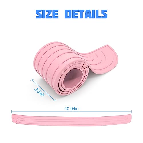 8sanlione Non-Slip Rubber Car Rear Bumper Guard Strip, Pink/40.9"x3.5" - color: Pink, size: 40.9"x3.5"