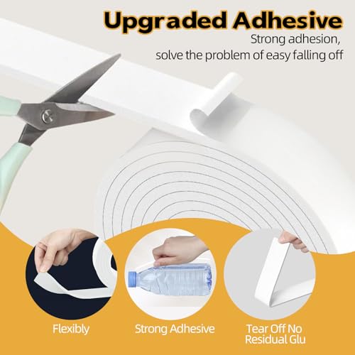 EVA Foam Weather Stripping Tape,1 Inch W x 1/4 Inch T Self-Adhesive Seal Tape for Doors & Windows-Draft Blocker,Soundproofing,Waterproof Insulation Foam,2 Rolls Total 33FT White - color: White, size: 1 IN x 1/4 IN x 33FT