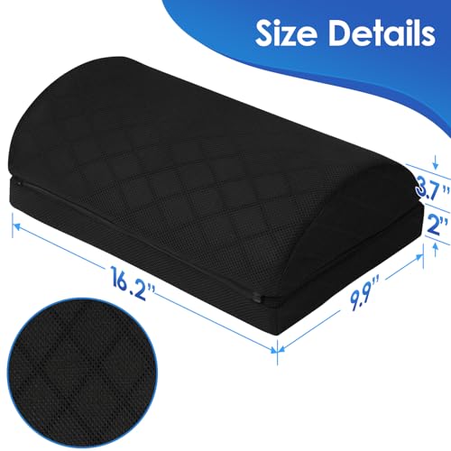 CushZone Foot Rest for Under Desk at Work, Black - color: Black, size: Medium