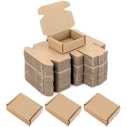 Ellbest 50pcs Small Kraft Box, 3.6 x 2.6 x 1.2 inches, Brown - size: 3.6 x 2.6 x 1.2 inches